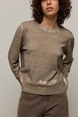 Andrea Crew Sweater Foil Detail