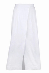 White Solid Wrap Skirt