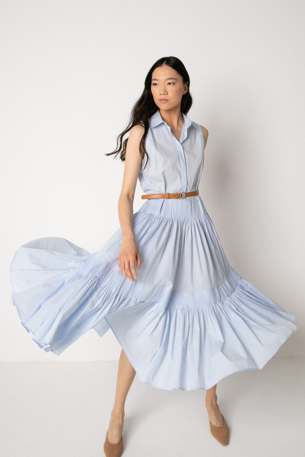 Rena Tiered Pleat Dress