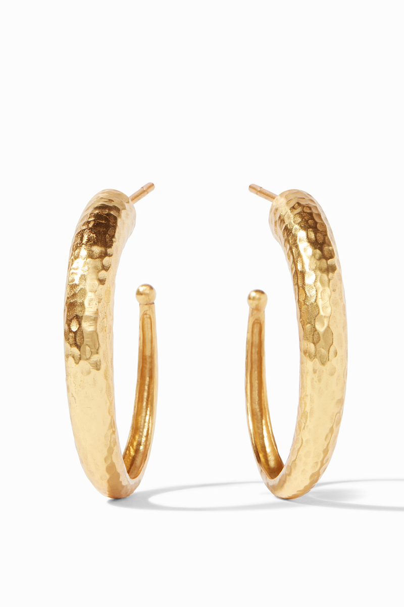 Julie Vos | Hammered Hoop Earring - Gold - L