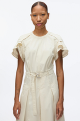 PHILLIP LIM | CASCAD SHORT SLV BELTED MIDI DRESS