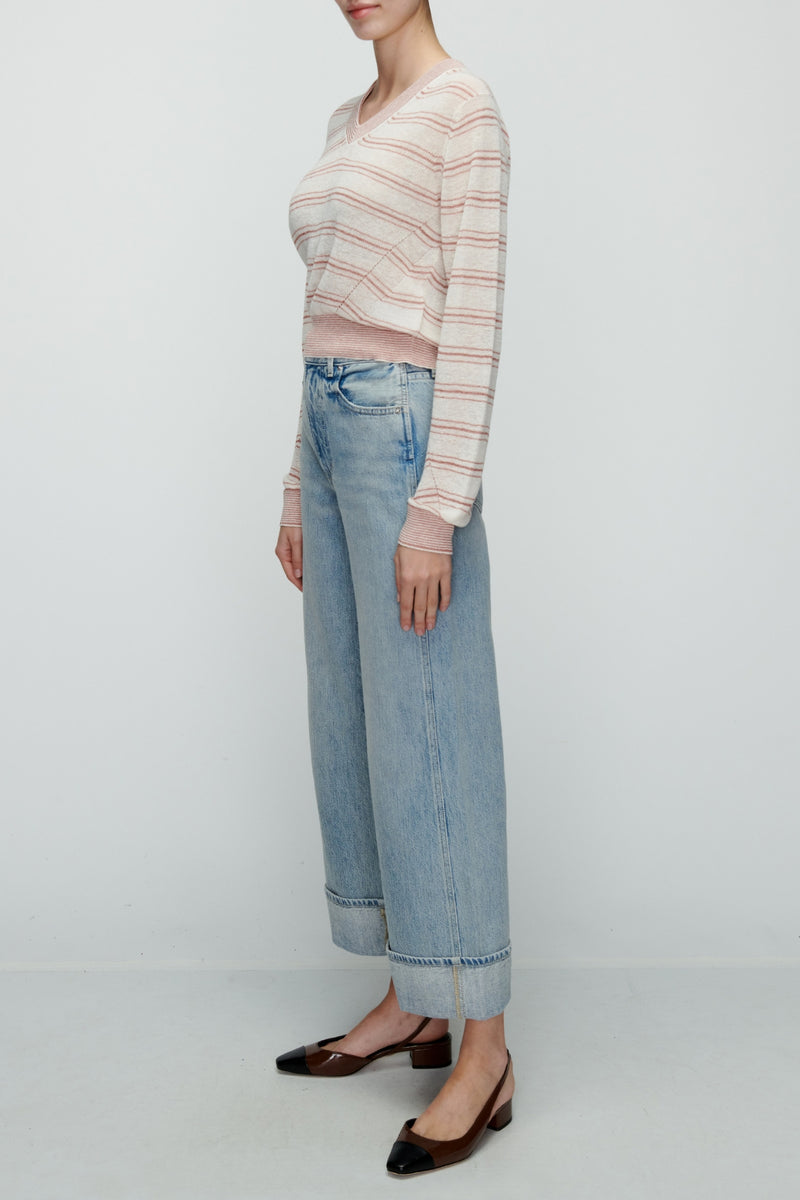 VERONICA BEARD | TAYLOR CROPPED HR WIDE JEAN