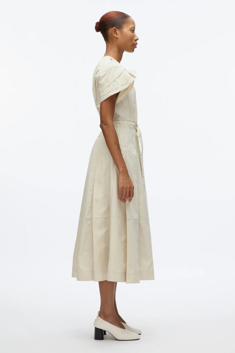 PHILLIP LIM | CASCAD SHORT SLV BELTED MIDI DRESS