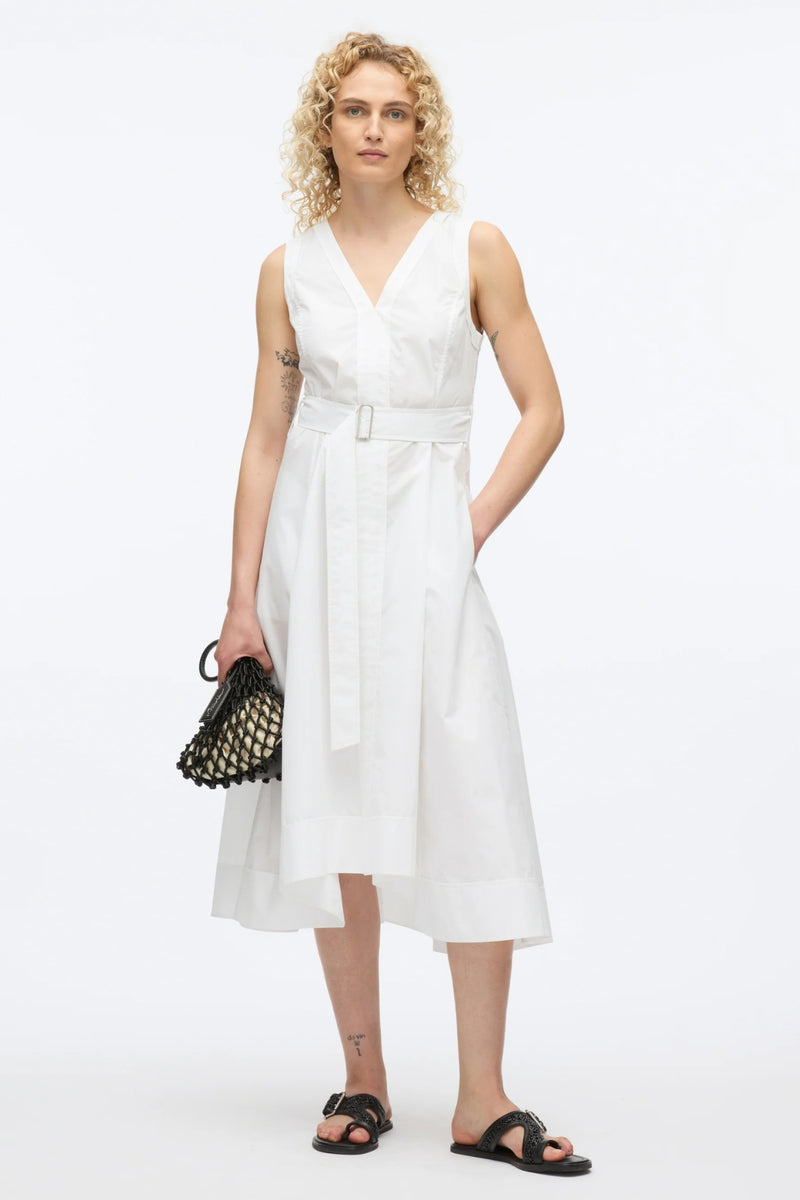 PHILLIP LIM | SLEEVELESS BELTED MIDI DRESS