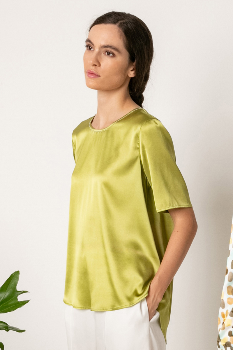 Chartreuse Silk Top