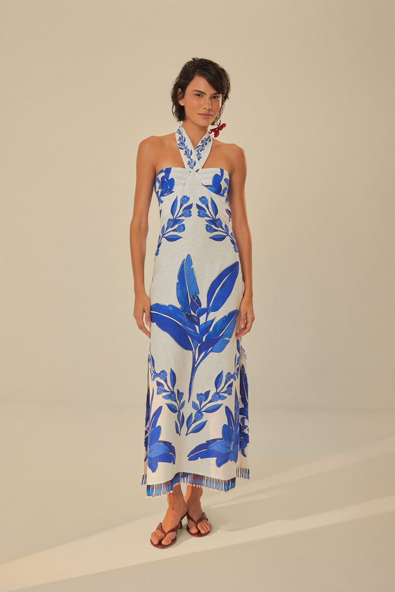 FARM RIO | BLUE YARD MAXI DRESS