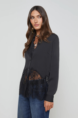 L'AGENCE | ADALEE LACE INSET BLOUSE