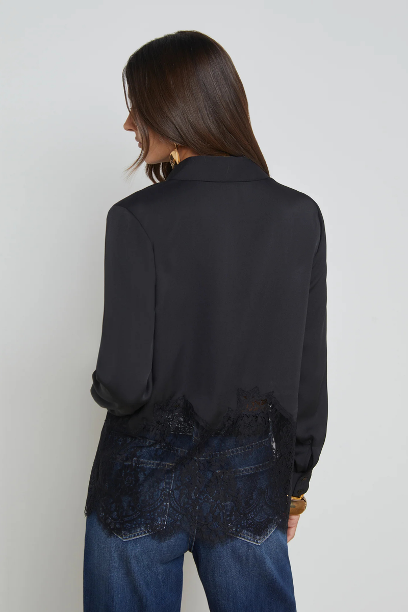 L'AGENCE | ADALEE LACE INSET BLOUSE