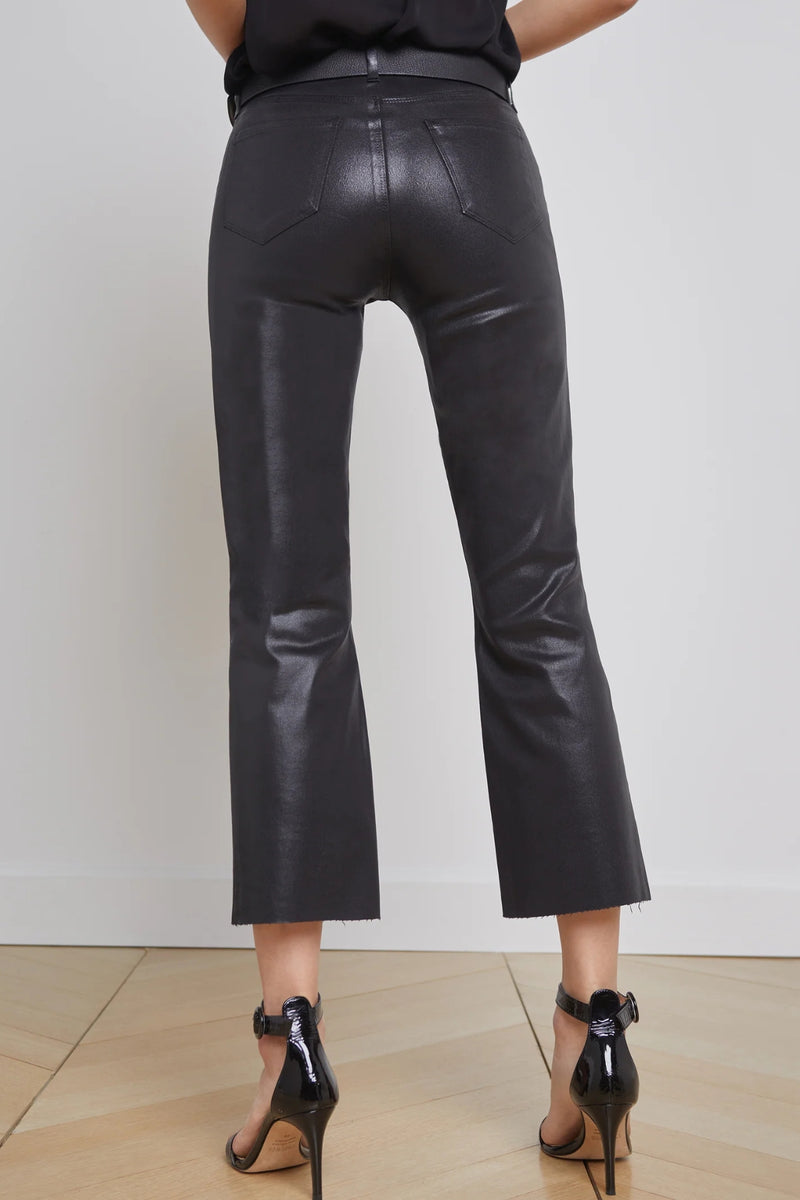 L'AGENCE | KENDRA CROP FLARE - BLACK COATED