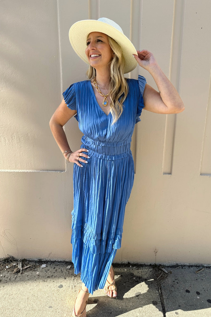 GEORGIA DRESS- FADED BLUE