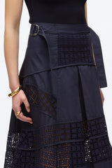 PHILLIP LIM | BROIDERIE ANGLAISE GRID SKIRT