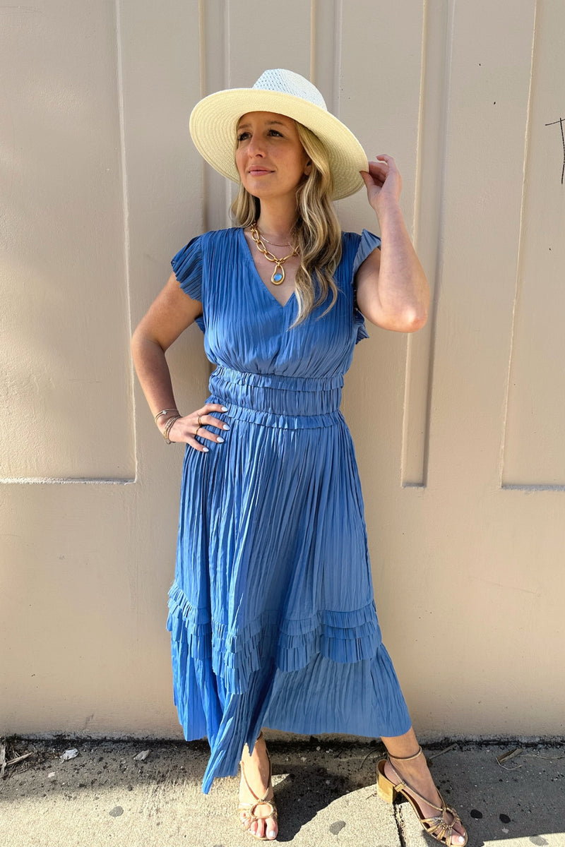 GEORGIA DRESS- FADED BLUE