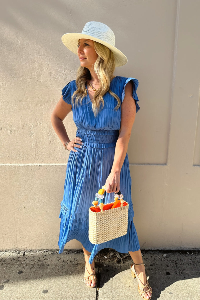 GEORGIA DRESS- FADED BLUE