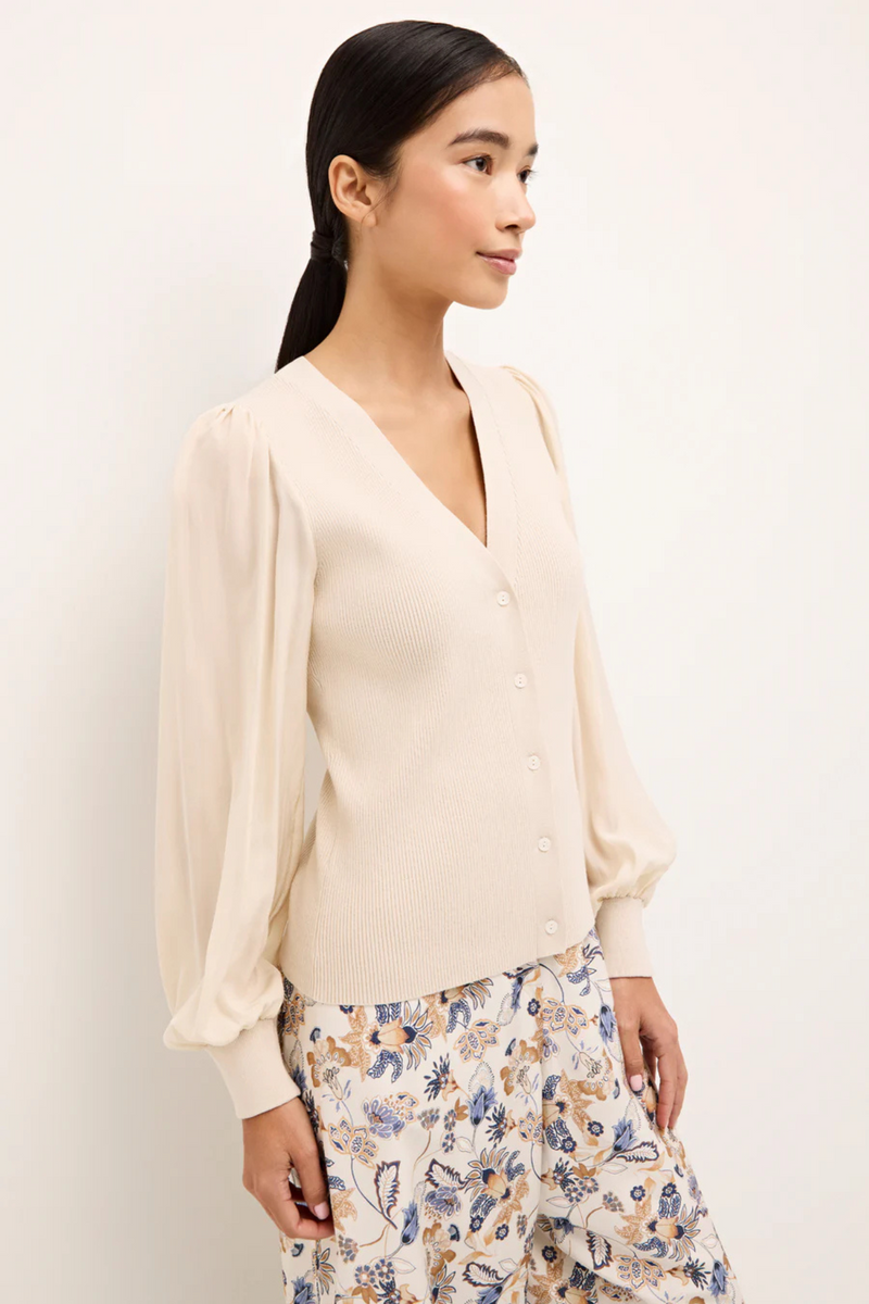 MARIE OLIVER | LANDRY CARDIGAN- PORCELAIN